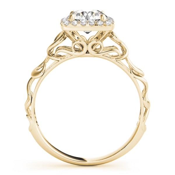 18K Yellow Gold 1 1/8 ct tw Halo Diamond Engagement Ring