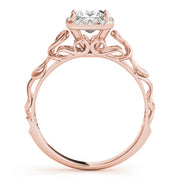 14K Rose Gold 1/3 ct tw Halo Diamond Engagement Ring
