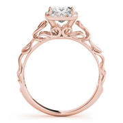 18K Rose Gold 1/3 ct tw Halo Diamond Engagement Ring