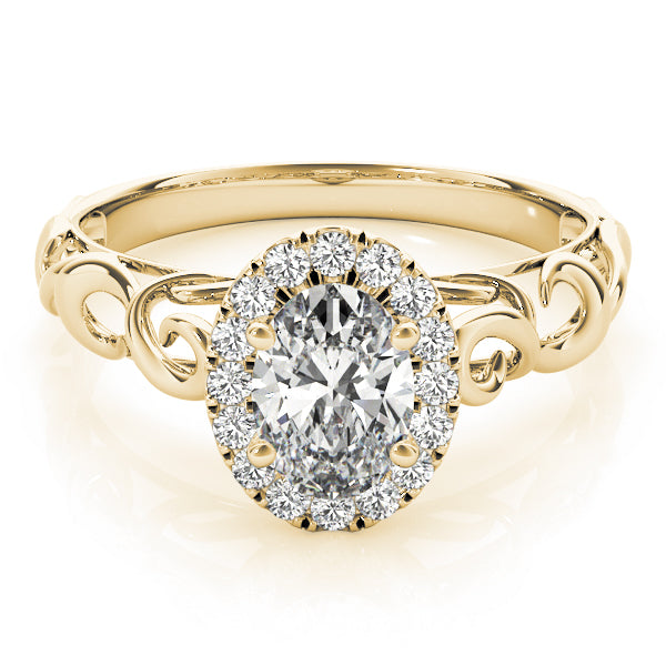 18K Yellow Gold 1/3 ct tw Halo Diamond Engagement Ring