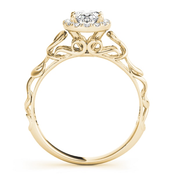14K Yellow Gold 1/3 ct tw Halo Diamond Engagement Ring