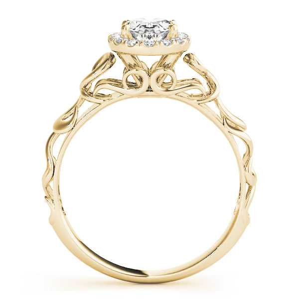 18K Yellow Gold 1/3 ct tw Halo Diamond Engagement Ring