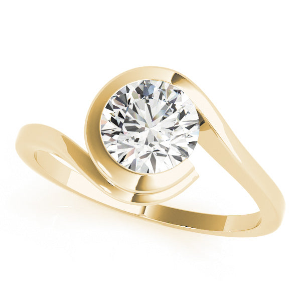 14K Yellow Gold 1/2 CT Round Diamond Engagement Ring