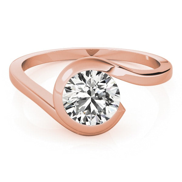 14K Rose Gold 1/2 ct tw Solitaire Diamond Engagement Ring