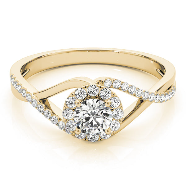 14K Yellow Gold 1 1/4 ct tw Halo Diamond Engagement Ring