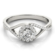 Premium Round Diamond Halo Engagement Ring