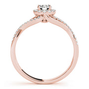 14K Rose Gold 1 1/4 ct tw Halo Diamond Engagement Ring