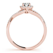 18K Rose Gold 1 1/4 ct tw Halo Diamond Engagement Ring