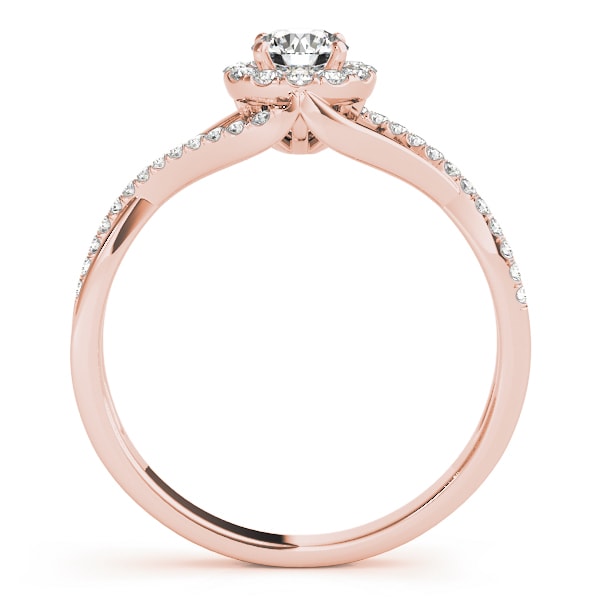 18K Rose Gold 1 1/4 ct tw Halo Diamond Engagement Ring