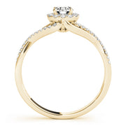 18K Yellow Gold 1 1/4 ct tw Halo Diamond Engagement Ring