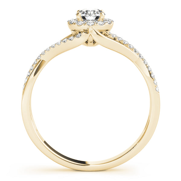 18K Yellow Gold 1 1/4 ct tw Halo Diamond Engagement Ring