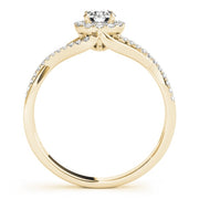 18K Yellow Gold 1 1/4 ct tw Halo Diamond Engagement Ring