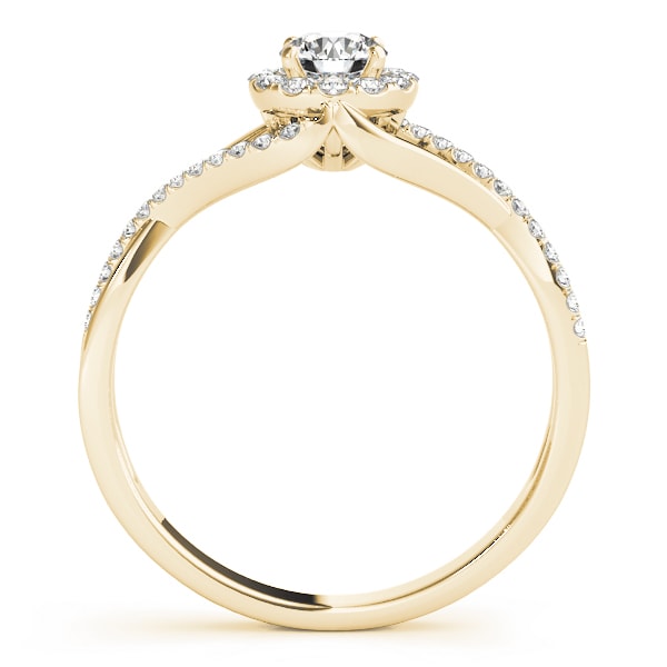 18K Yellow Gold 1 1/4 ct tw Halo Diamond Engagement Ring