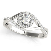 Premium Round Diamond Halo Engagement Ring