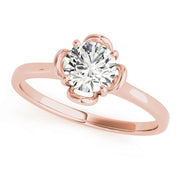 14K Rose Gold 1/3 CT Round Diamond Engagement Ring