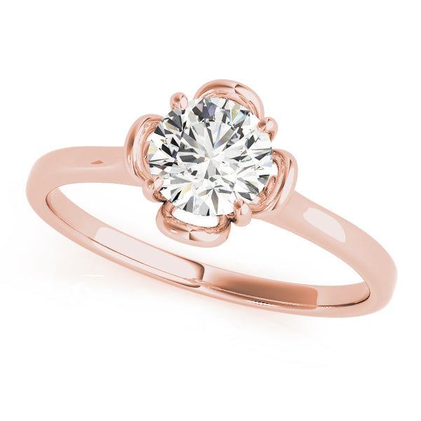 14K Rose Gold 1/3 CT Round Diamond Engagement Ring