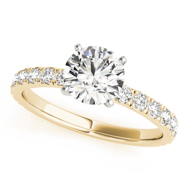 14K Yellow Gold 1 1/3 ct tw Single Row Diamond Engagement Ring