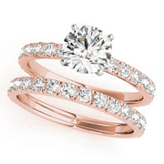 18K Rose Gold 1 1/3 ct tw Single Row Diamond Engagement Ring