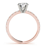 14K Rose Gold 1 1/3 ct tw Single Row Diamond Engagement Ring