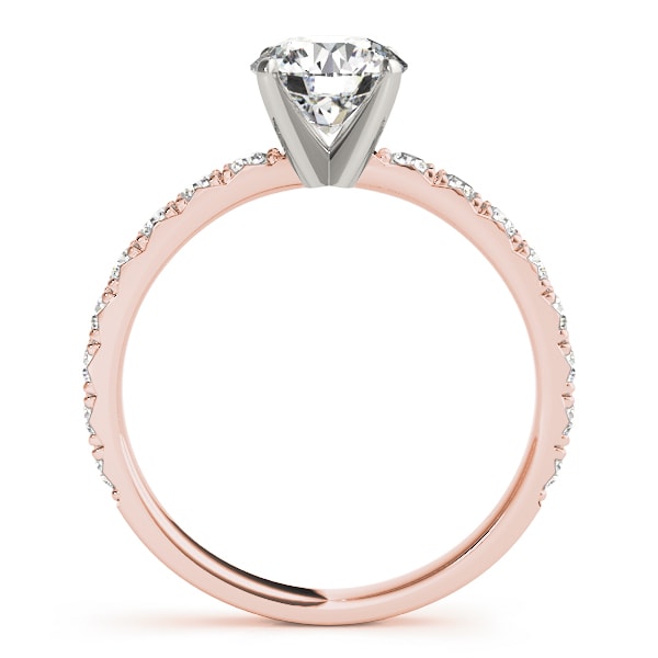 14K Rose Gold 1 1/3 ct tw Single Row Diamond Engagement Ring