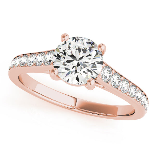 18K Rose Gold 1 1/3 ct tw Single Row Diamond Engagement Ring