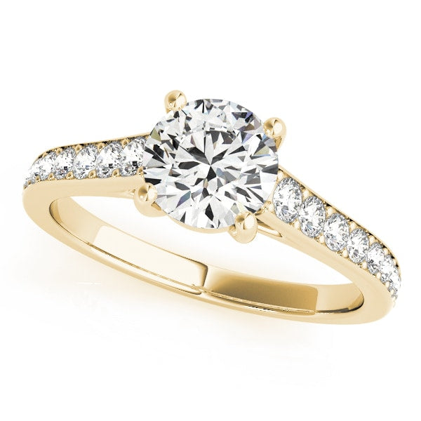 14K Yellow Gold 1 1/3 ct tw Single Row Diamond Engagement Ring