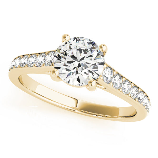 14K Yellow Gold 1 1/3 ct tw Single Row Diamond Engagement Ring