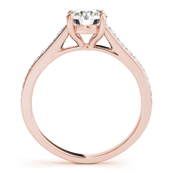 18K Rose Gold 1 1/3 ct tw Single Row Diamond Engagement Ring