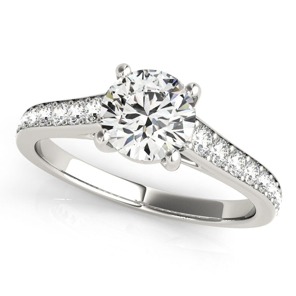 Platinum 1 1/3 ct tw Single Row Diamond Engagement Ring