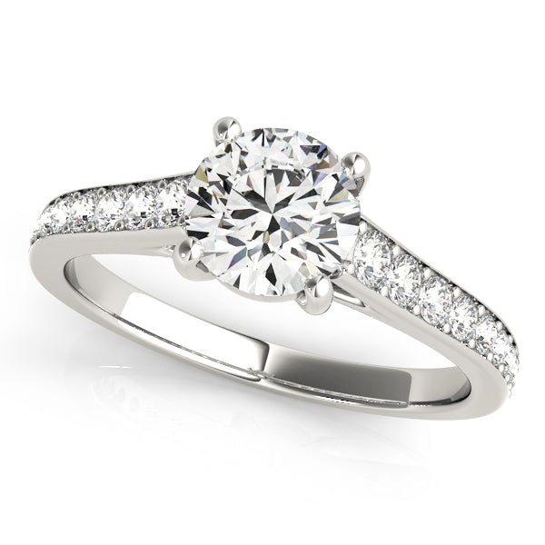 14K White Gold 1 1/3 ct tw Single Row Diamond Engagement Ring