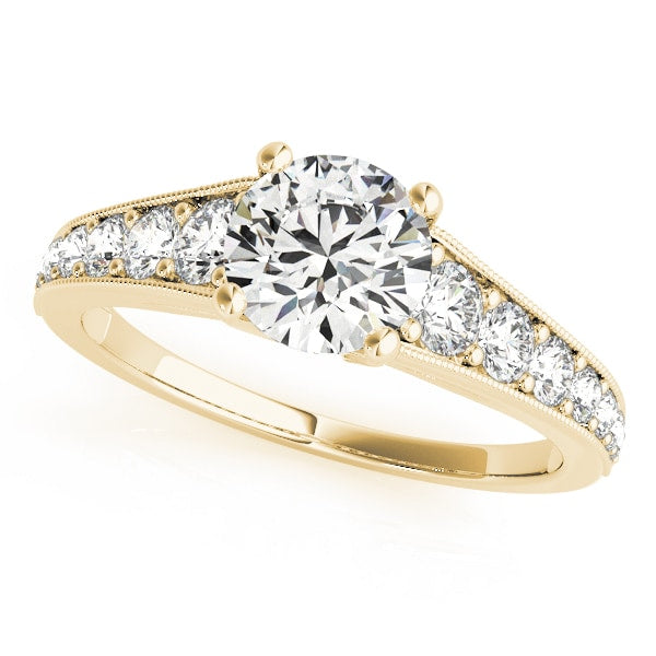 14K Yellow Gold 1 3/8 ct tw Single Row Diamond Engagement Ring
