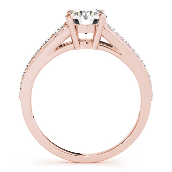 14K Rose Gold 1 3/8 ct tw Single Row Diamond Engagement Ring
