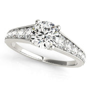 Platinum 1 3/8 ct tw Single Row Diamond Engagement Ring