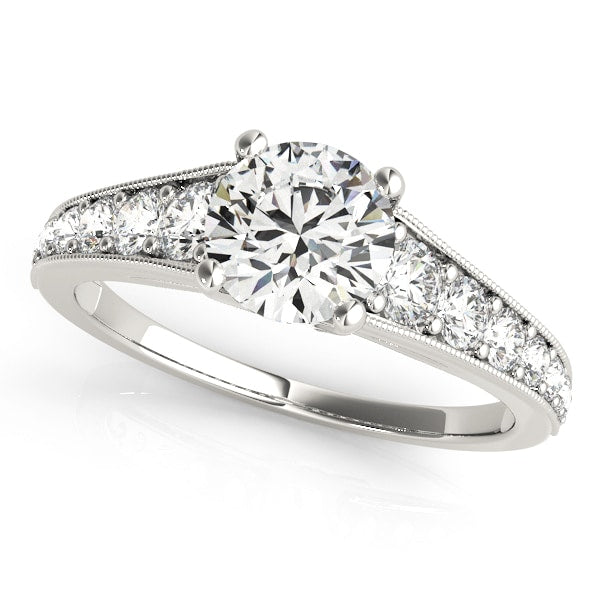 Platinum 1 3/8 ct tw Single Row Diamond Engagement Ring