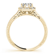 14K Yellow Gold 1 1/4 ct tw Halo Diamond Engagement Ring