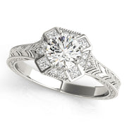 18K White Gold 1 1/4 ct tw Halo Diamond Engagement Ring