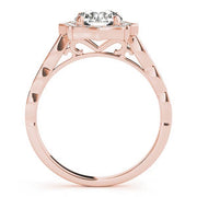 18K Rose Gold 1 1/4 ct tw Halo Diamond Engagement Ring