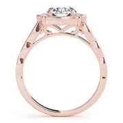 14K Rose Gold 1 1/4 ct tw Halo Diamond Engagement Ring