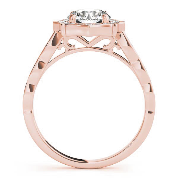 14K Rose Gold 1 1/4 ct tw Halo Diamond Engagement Ring
