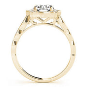 14K Yellow Gold 1 1/4 ct tw Halo Diamond Engagement Ring