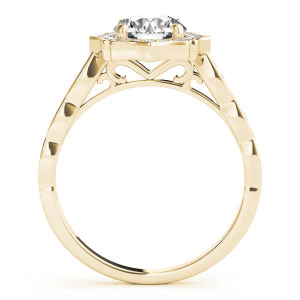 18K Yellow Gold 1 1/4 ct tw Halo Diamond Engagement Ring