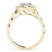 18K Yellow Gold 1 1/4 ct tw Halo Diamond Engagement Ring