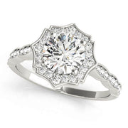 Platinum 1 1/4 ct tw Halo Diamond Engagement Ring