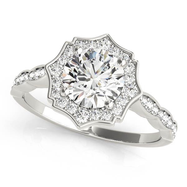Platinum 1 1/4 ct tw Halo Diamond Engagement Ring