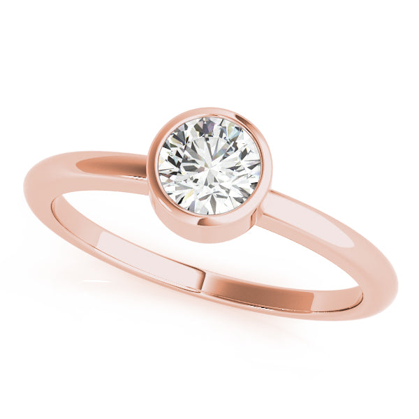 14K Rose Gold 1/2 CT Round Diamond Engagement Ring