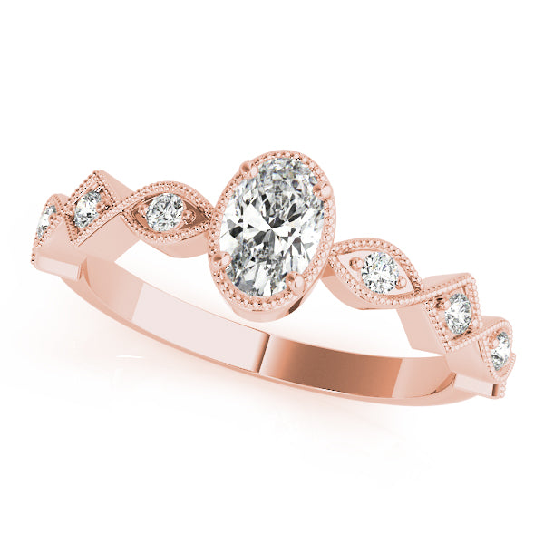 14K Rose Gold 1/2 ct tw Single Row Diamond Engagement Ring