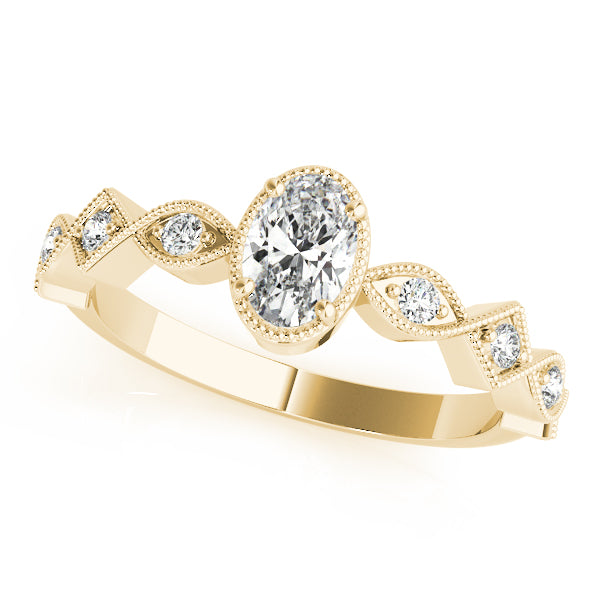14K Yellow Gold 1/2 ct tw Single Row Diamond Engagement Ring