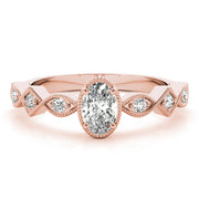 18K Rose Gold 1/2 ct tw Single Row Diamond Engagement Ring