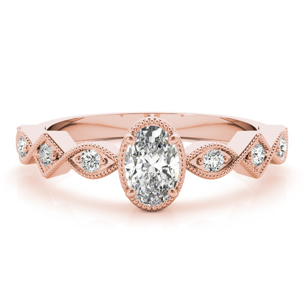 18K Rose Gold 1/2 ct tw Single Row Diamond Engagement Ring