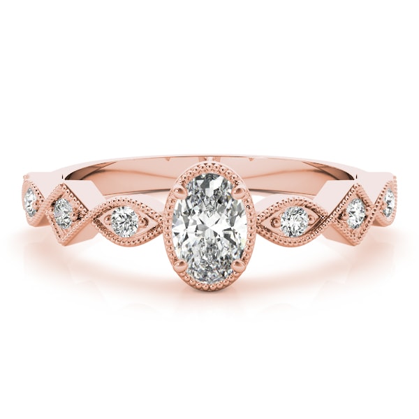 14K Rose Gold 1/2 ct tw Single Row Diamond Engagement Ring